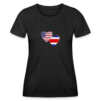 USA American Costa Rica Rican Flag Patriotic - Women's Functional T-Shirt - black - Front - AI Model Female 172 light (172cm)