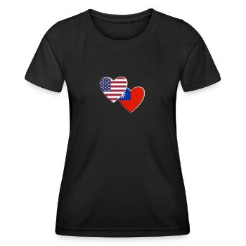 USA American Taiwan Taiwanese Flag Patriotic - Women's Functional T-Shirt - black - Front - AI Model Female 172 light (172cm)