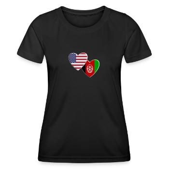 USA American Afghanistan Afghani Flag Patriotic - Women's Functional T-Shirt - black - Front - AI Model Female 172 light (172cm)