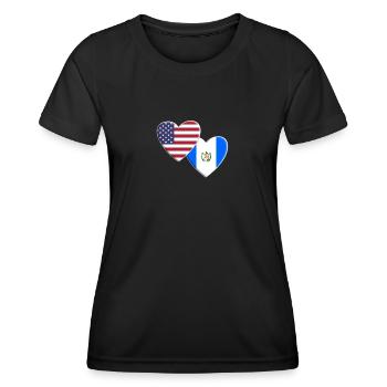 États-Unis Américain Guatemala Drapeau guatémaltèque Patriotique - T-shirt sport Femme - noir - Devant - AI Model Female 172 light (172cm)