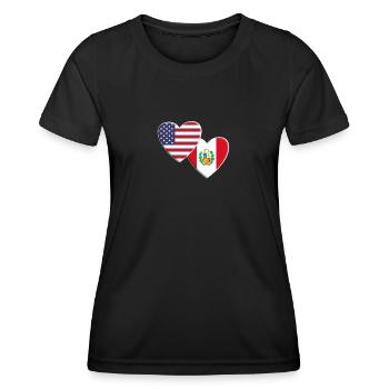 USA American Peru Peruvian Flag Patriotic Pride - Women's Functional T-Shirt - black - Front - AI Model Female 172 light (172cm)