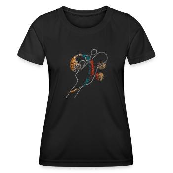Du hörst die Musik und spürst den Bass - Frauen Funktions-T-Shirt - Schwarz - Vorne - AI Model Female 172 light (172cm)