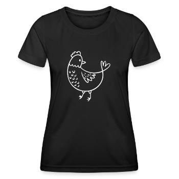 Huhn Skizze - Frauen Funktions-T-Shirt - Schwarz - Vorne - AI Model Female 172 light (172cm)