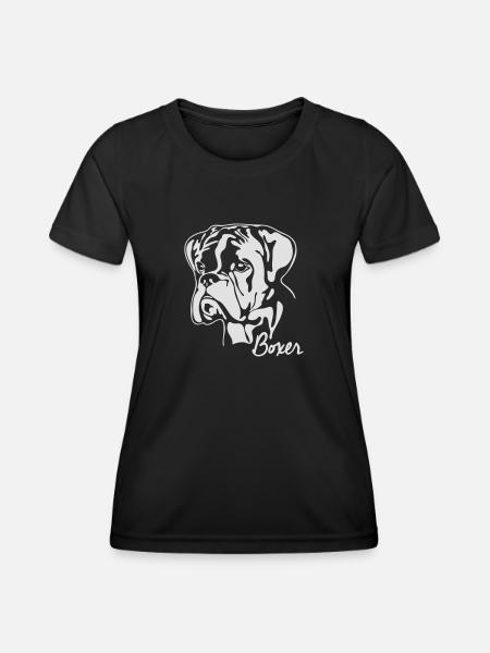 BOXER PORTRAIT - Frauen Funktions-T-Shirt - Schwarz