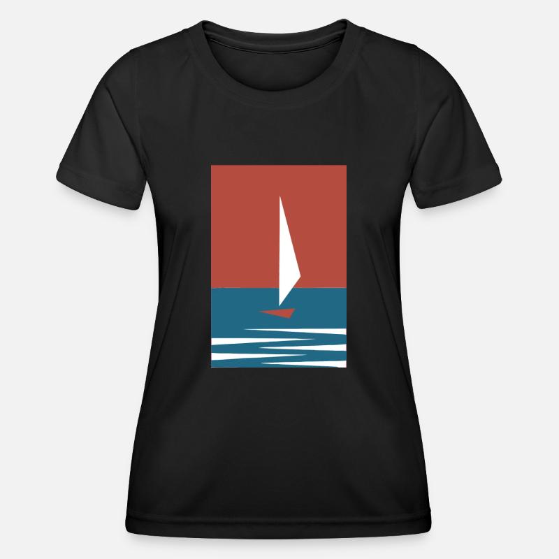 Sailboat (Simple Edition) - Women's Functional T-Shirt - black