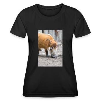 bush pig or red river hog - Women's Functional T-Shirt - black - Front - AI Model Female 172 light (172cm)