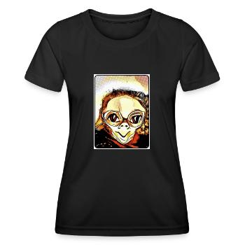 Knuffiger Alien (DDP 2:3, grille de points) - T-shirt sport Femme - noir - Devant - AI Model Female 172 light (172cm)