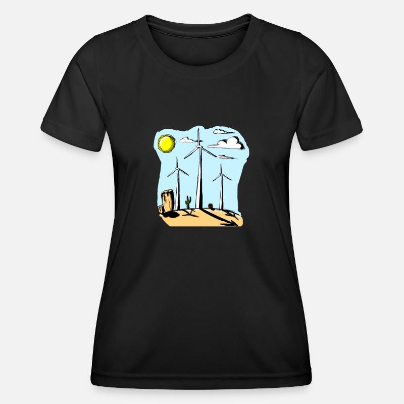 wind turbines - Women's Functional T-Shirt - black
