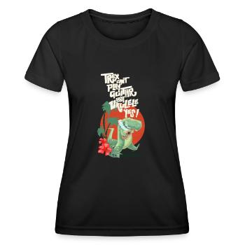 Ukulele trex - Frauen Funktions-T-Shirt - Schwarz - Vorne - AI Model Female 172 light (172cm)