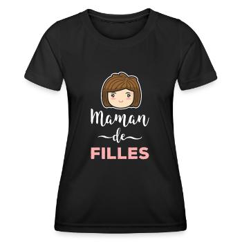 Mama von Mädchen Mutter Töchter Muttertag - Frauen Funktions-T-Shirt - Schwarz - Vorne - AI Model Female 172 light (172cm)
