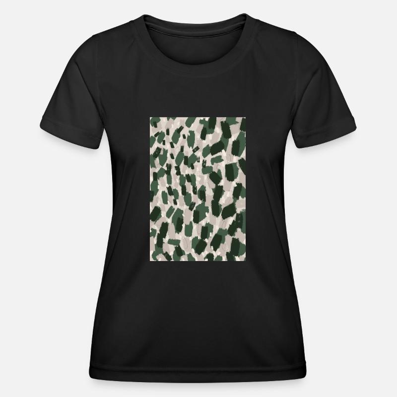 Thick Green Strokes Pattern - Women's Functional T-Shirt - black