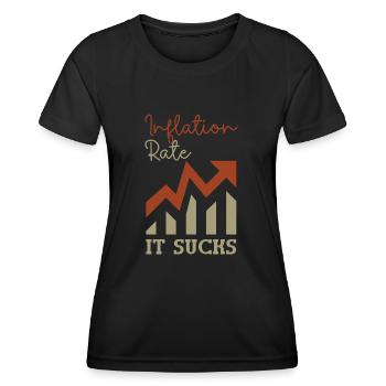 Inflation annoys frustration Provocation Statement - Women's Functional T-Shirt - black - Front - AI Model Female 172 light (172cm)