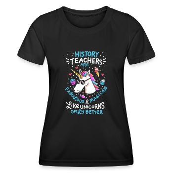 Professeur d’histoire École Histoire Professeur Cadeau - T-shirt sport Femme - noir - Devant - AI Model Female 172 light (172cm)