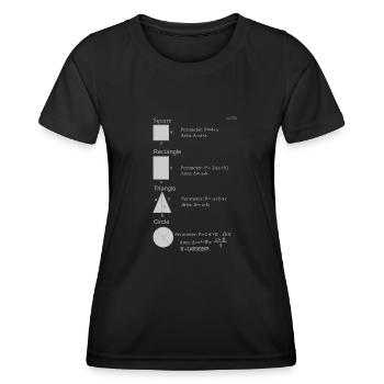 Perimeters and areas of planar shapes - Women's Functional T-Shirt - black - Front - AI Model Female 172 light (172cm)