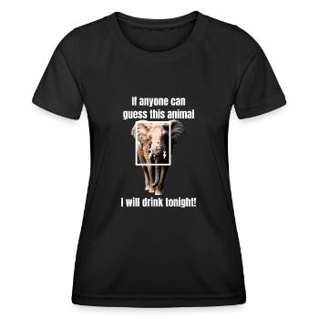 If anyone can guess this animal I will drink - Women's Functional T-Shirt - black - Front - AI Model Female 172 light (172cm)