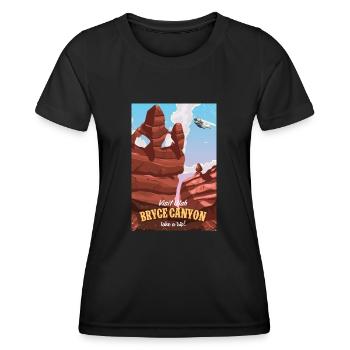 Bryce canyon Utah affiche de voyage - T-shirt sport Femme - noir - Devant - AI Model Female 172 light (172cm)
