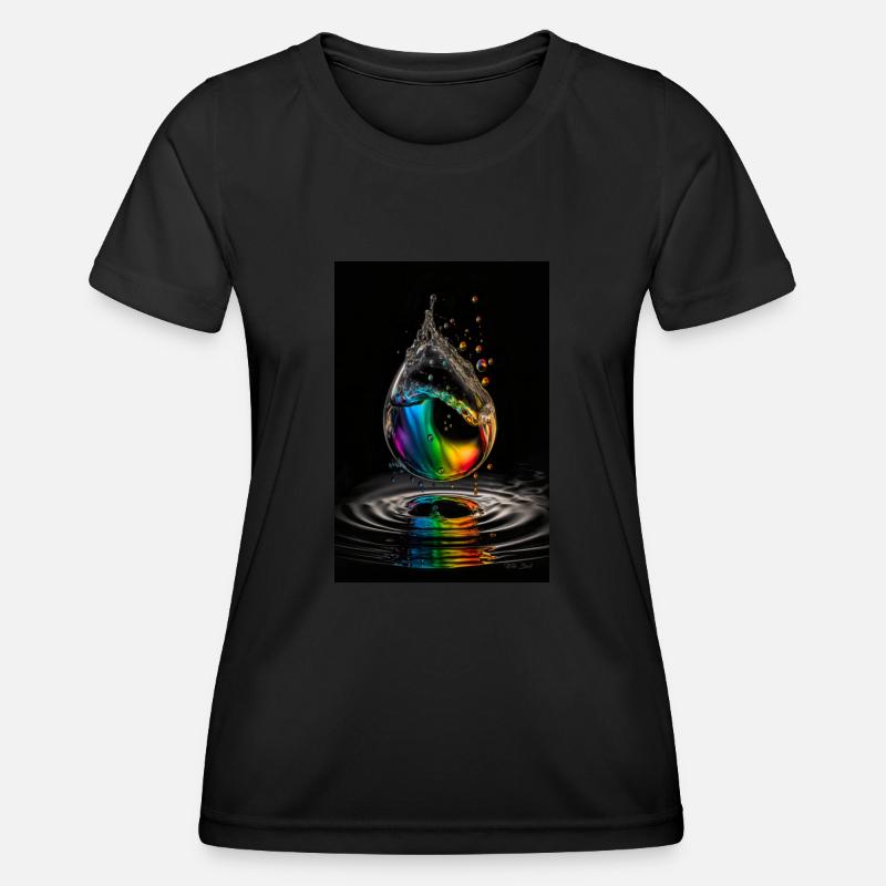 Drop rainbow 2 - Women's Functional T-Shirt - black