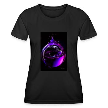Gouttes violettes 6 - T-shirt sport Femme - noir - Devant - AI Model Female 172 light (172cm)
