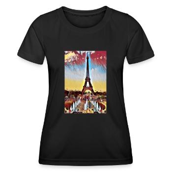 Tour Eiffel Paris Picture Paint - T-shirt sport Femme - noir - Devant - AI Model Female 172 light (172cm)