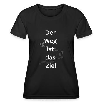 Der Weg ist das Ziel - Frauen Funktions-T-Shirt - Schwarz - Vorne - AI Model Female 172 light (172cm)