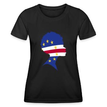 Drapeau du Cap-Vert Drapeau du Cap-Vert - T-shirt sport Femme - noir - Devant - AI Model Female 172 light (172cm)