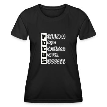 Qoutes de réussite - T-shirt sport Femme - noir - Devant - AI Model Female 172 light (172cm)