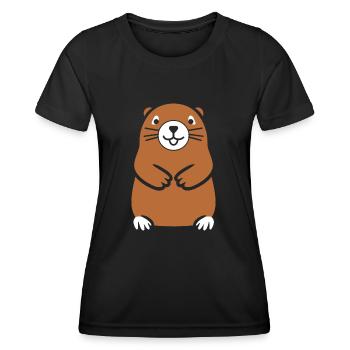 Simple Marmotte - T-shirt sport Femme - noir - Devant - AI Model Female 172 light (172cm)