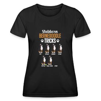 Chien Bernedoodle - T-shirt sport Femme - noir - Devant - AI Model Female 172 light (172cm)