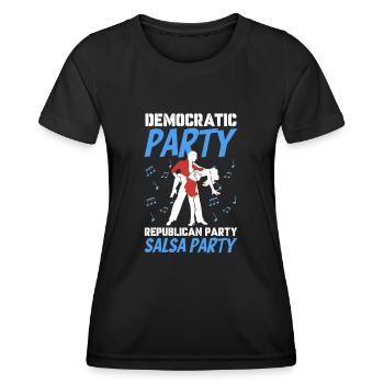 Parti démocrate Parti républicain Parti salsa - T-shirt sport Femme - noir - Devant - AI Model Female 172 light (172cm)