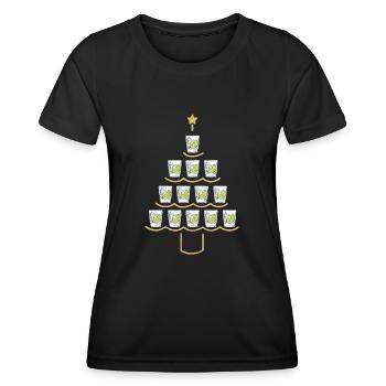 Sapin de Noël au gin - T-shirt sport Femme - noir - Devant - AI Model Female 172 light (172cm)
