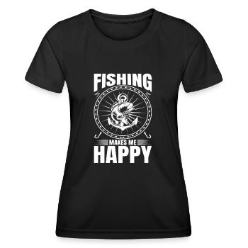 fisch, fisch, angeln, see, meer, angeln, fauna, exotisch - Frauen Funktions-T-Shirt - Schwarz - Vorne - AI Model Female 172 light (172cm)