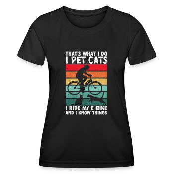 Electric Bike Cycling Biker E-Bike - Women's Functional T-Shirt - black - Front - AI Model Female 172 light (172cm)