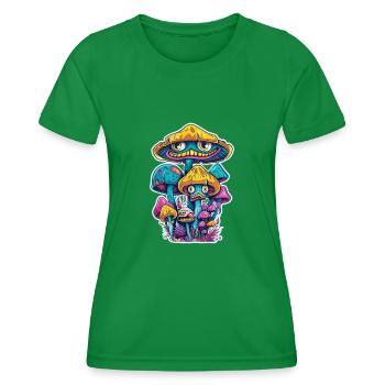 Magic Mushrooms - Women's Functional T-Shirt - kelly green - Front - AI Model Female 172 dark (172cm)