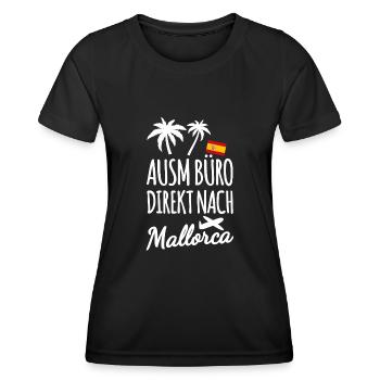 Büromensch in Mallorca - Frauen Funktions-T-Shirt - Schwarz - Vorne - AI Model Female 172 light (172cm)