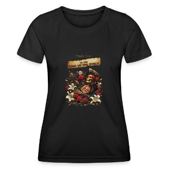 an den Rand der Welt - Frauen Funktions-T-Shirt - Schwarz - Vorne - AI Model Female 172 light (172cm)