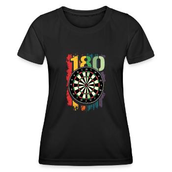 Dart Dartpfeil Darts 180 Dartboard Triple - Frauen Funktions-T-Shirt - Schwarz - Vorne - AI Model Female 172 light (172cm)