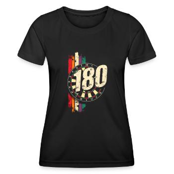 Darts 180 Dartboard Triple Dart Dartpfeil - Frauen Funktions-T-Shirt - Schwarz - Vorne - AI Model Female 172 light (172cm)