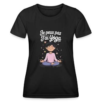 Je peux pas j'ai yoga - T-shirt sport Femme - noir - Devant - AI Model Female 172 light (172cm)