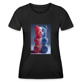 Gummibärchen mit französischer Flagge - Frauen Funktions-T-Shirt - Schwarz - Vorne - AI Model Female 172 light (172cm)