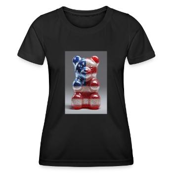USA Stars & Stripes Gummibärchen - Frauen Funktions-T-Shirt - Schwarz - Vorne - AI Model Female 172 light (172cm)