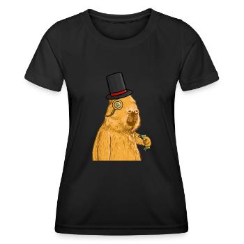 Riche Capybara - T-shirt sport Femme - noir - Devant - AI Model Female 172 light (172cm)