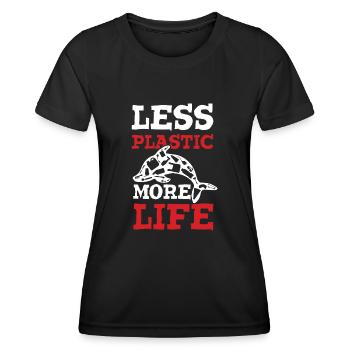 plastik save the ocean - Frauen Funktions-T-Shirt - Schwarz - Vorne - AI Model Female 172 light (172cm)