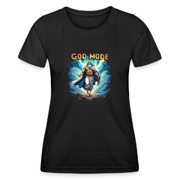 Mode Dieu - Zeus dans les nuages - T-shirt sport Femme - noir - Devant - AI Model Female 172 light (172cm)