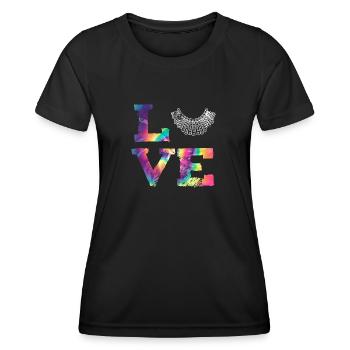 Ruth Bader Ginsberg Notorious (RBG) collar Love - Women's Functional T-Shirt - black - Front - AI Model Female 172 light (172cm)