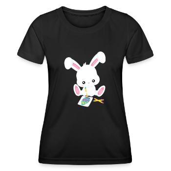 Osterhase - Frauen Funktions-T-Shirt - Schwarz - Vorne - AI Model Female 172 light (172cm)
