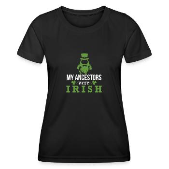 Ancêtre My Ancestors were Irish - Idée cadeau - T-shirt sport Femme - noir - Devant - AI Model Female 172 light (172cm)