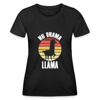 Lama Llama Alpagas - T-shirt sport Femme - noir - Devant - AI Model Female 172 light (172cm)