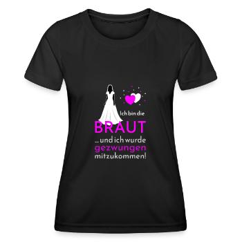 Polterabend Ich bin die Braut - Frauen Funktions-T-Shirt - Schwarz - Vorne - AI Model Female 172 light (172cm)