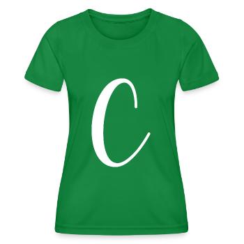 Calligraphie, initiale C - T-shirt sport Femme - vert - Devant - AI Model Female 172 dark (172cm)