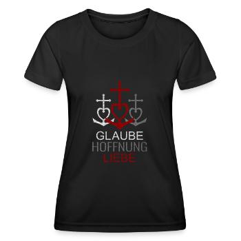 Glaube Hoffnung Liebe - Frauen Funktions-T-Shirt - Schwarz - Vorne - AI Model Female 172 light (172cm)